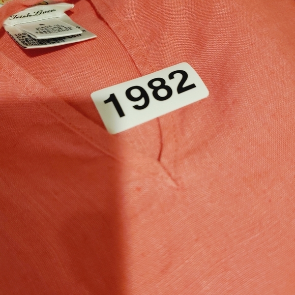 TALBOTS pink 100% Linen Relaxed Fit  3 quarter sleeves blouse size S - Picture 9 of 9